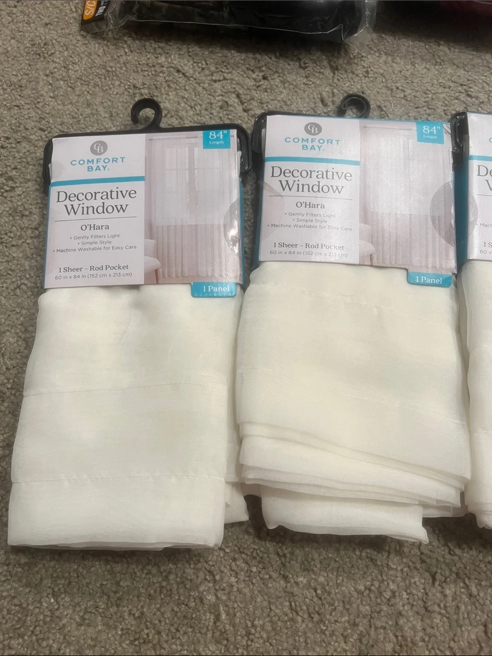 Comfort Bay Sheer O'Hara Window Panel Set in White